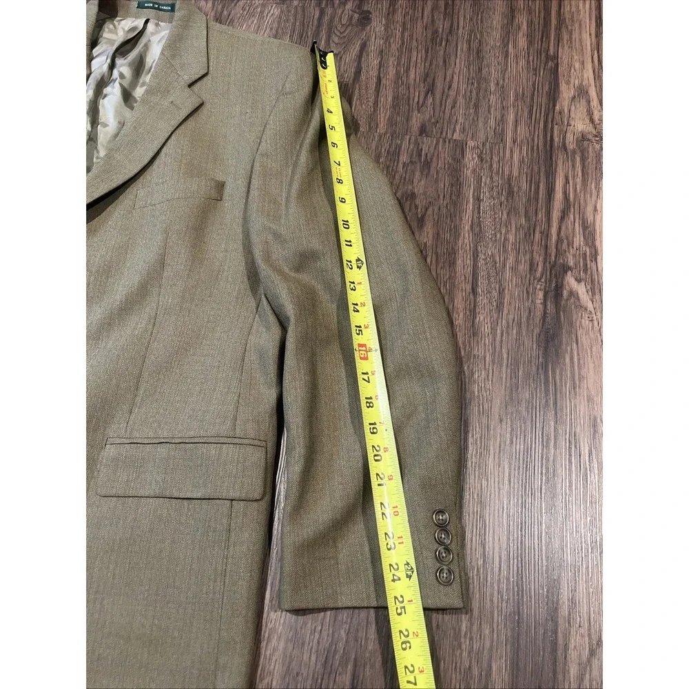 Lauren Polo Ralph Lauren Brown Herringbone Sport Coat - 100% Wool Size 48L